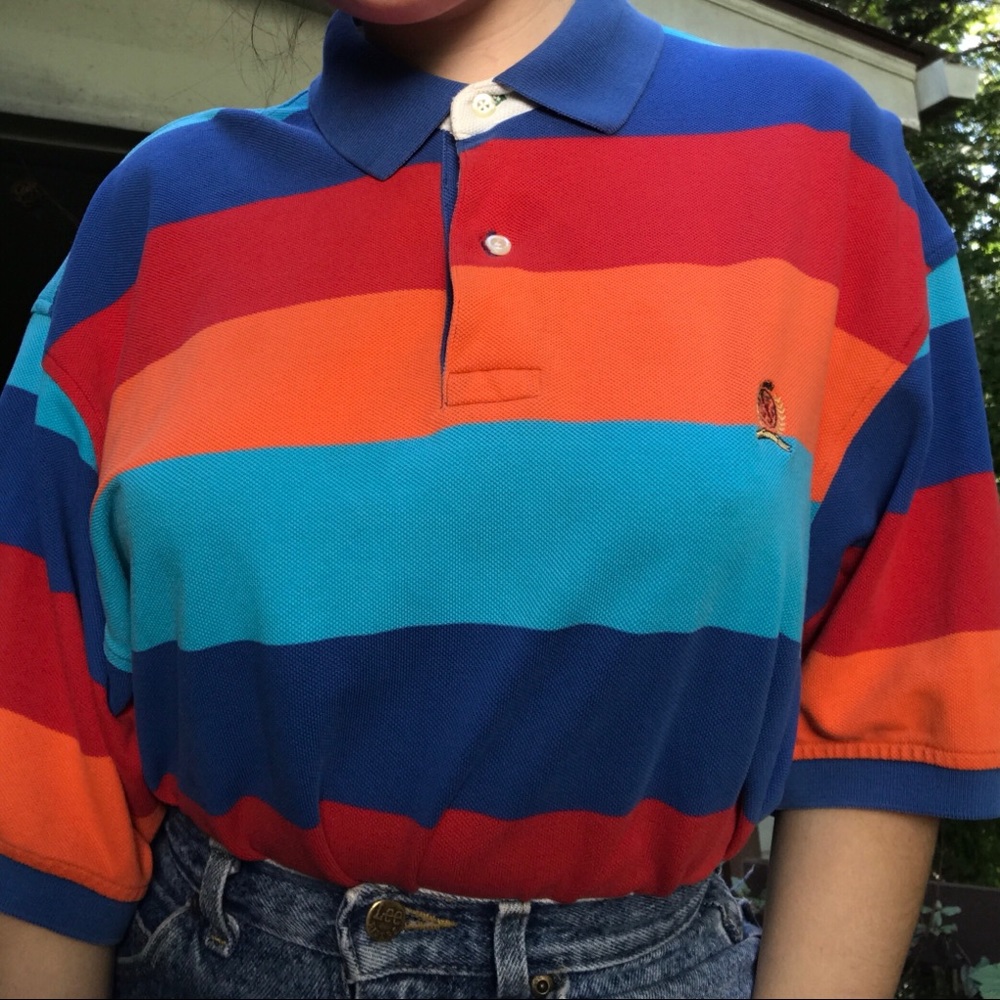 vintage multicolor tommy hilfiger polo shirt